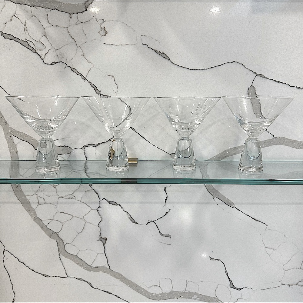 Set of 4 Glass Dessert Ice Cream Cups or Martini Glasses - Picture 2 of 6